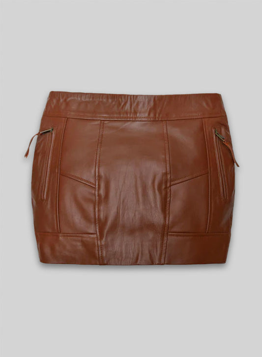 Tan Brown Vicious Leather Skirt # 483