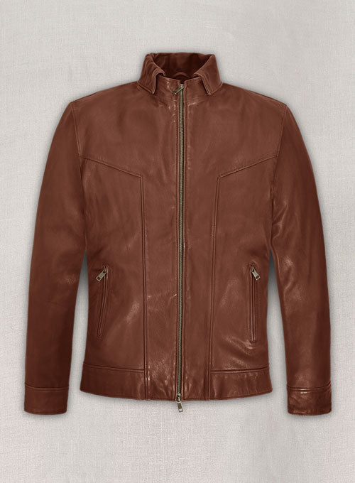 Tan Brown Washed & Wax Taylor Lautner Leather Jacket - LeatherCult