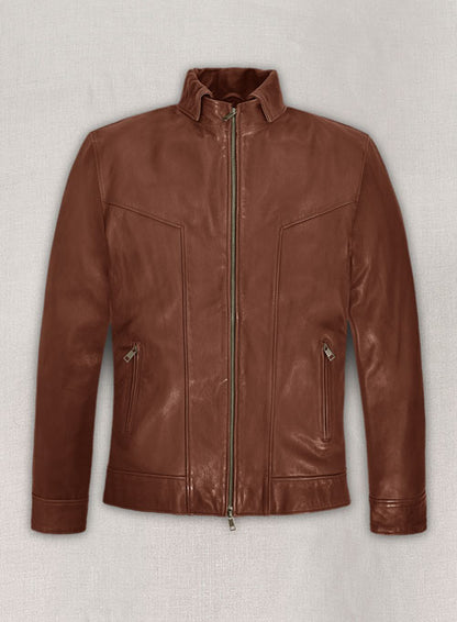 Tan Brown Washed & Wax Taylor Lautner Leather Jacket - LeatherCult