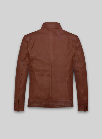 Tan Brown Washed and Wax Leather Jacket # 707