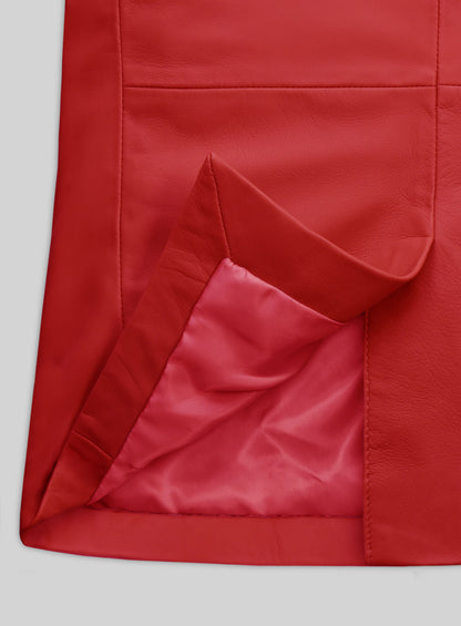 Tango Red Lambskin Leather Blazer