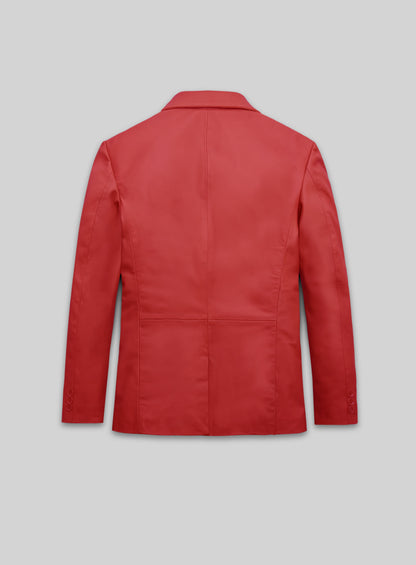 Tango Red Lambskin Leather Blazer