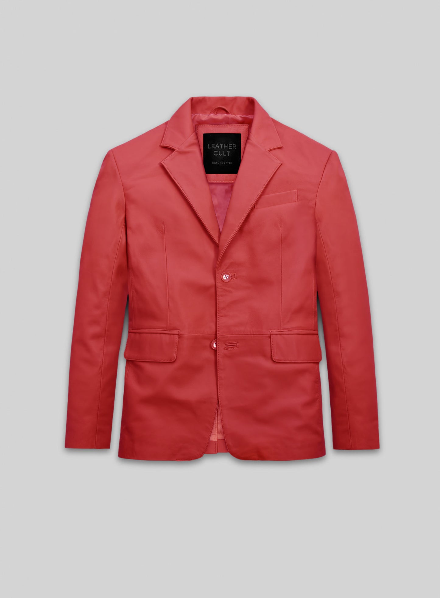 Tango Red Lambskin Leather Blazer