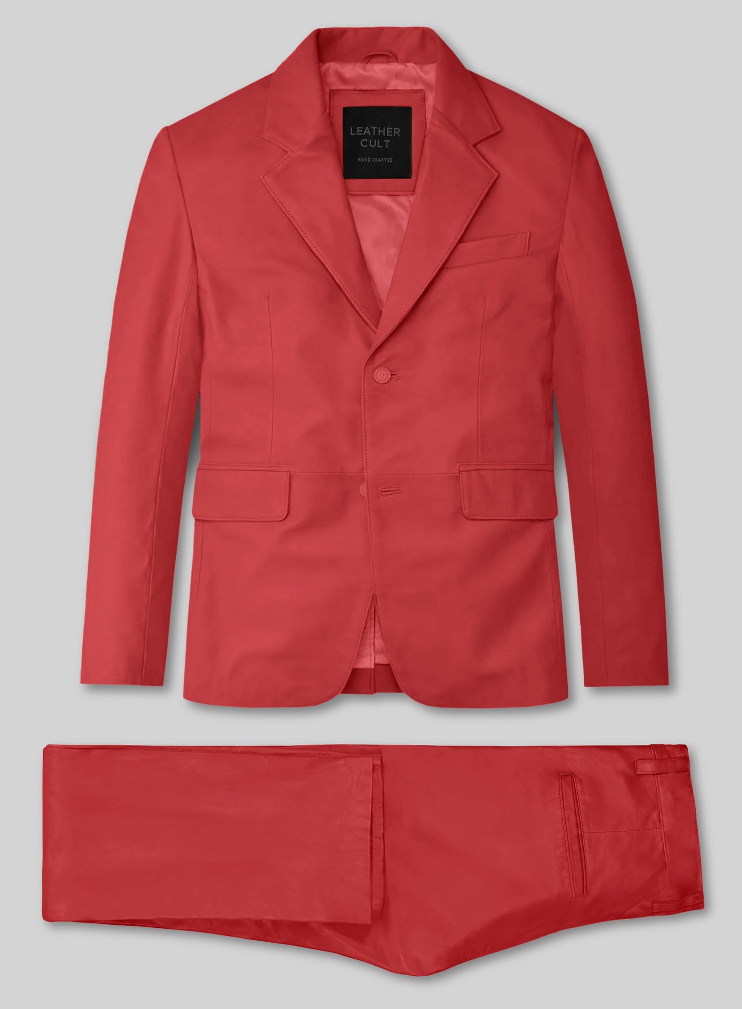 Tango Red Lambskin Leather Suit