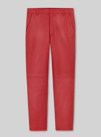 Tango Red Lambskin Leather Suit