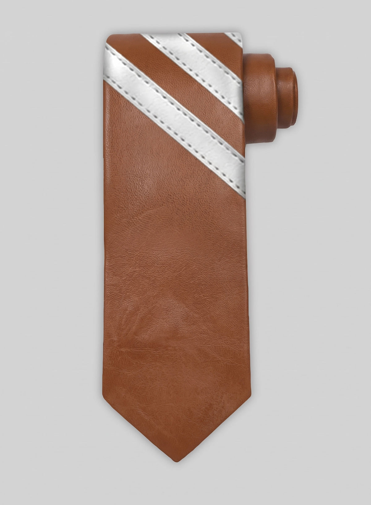 Tarrain Brown Triple Stripe Leather Tie