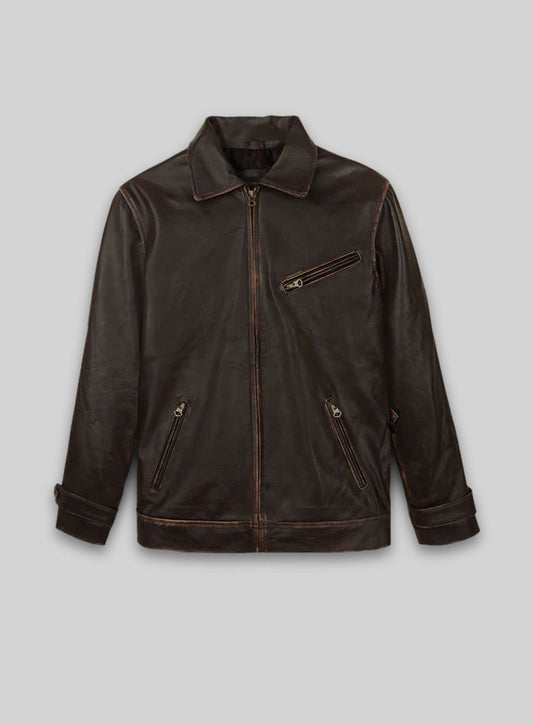 Rubbed Brown Taylor Lautner The Twilight Saga Leather Jacket