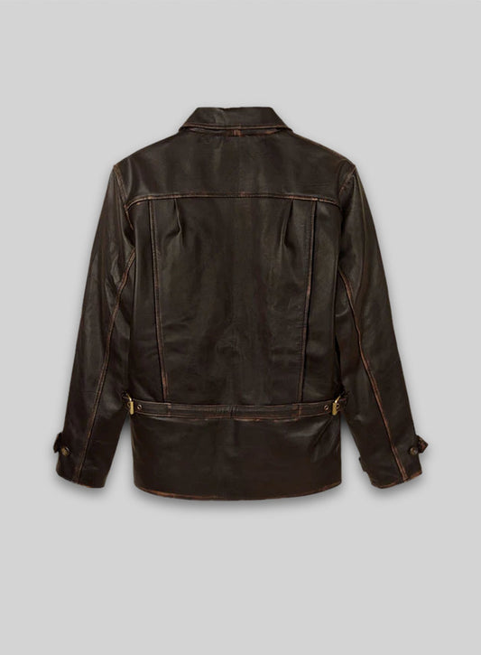 Rubbed Brown Taylor Lautner The Twilight Saga Leather Jacket