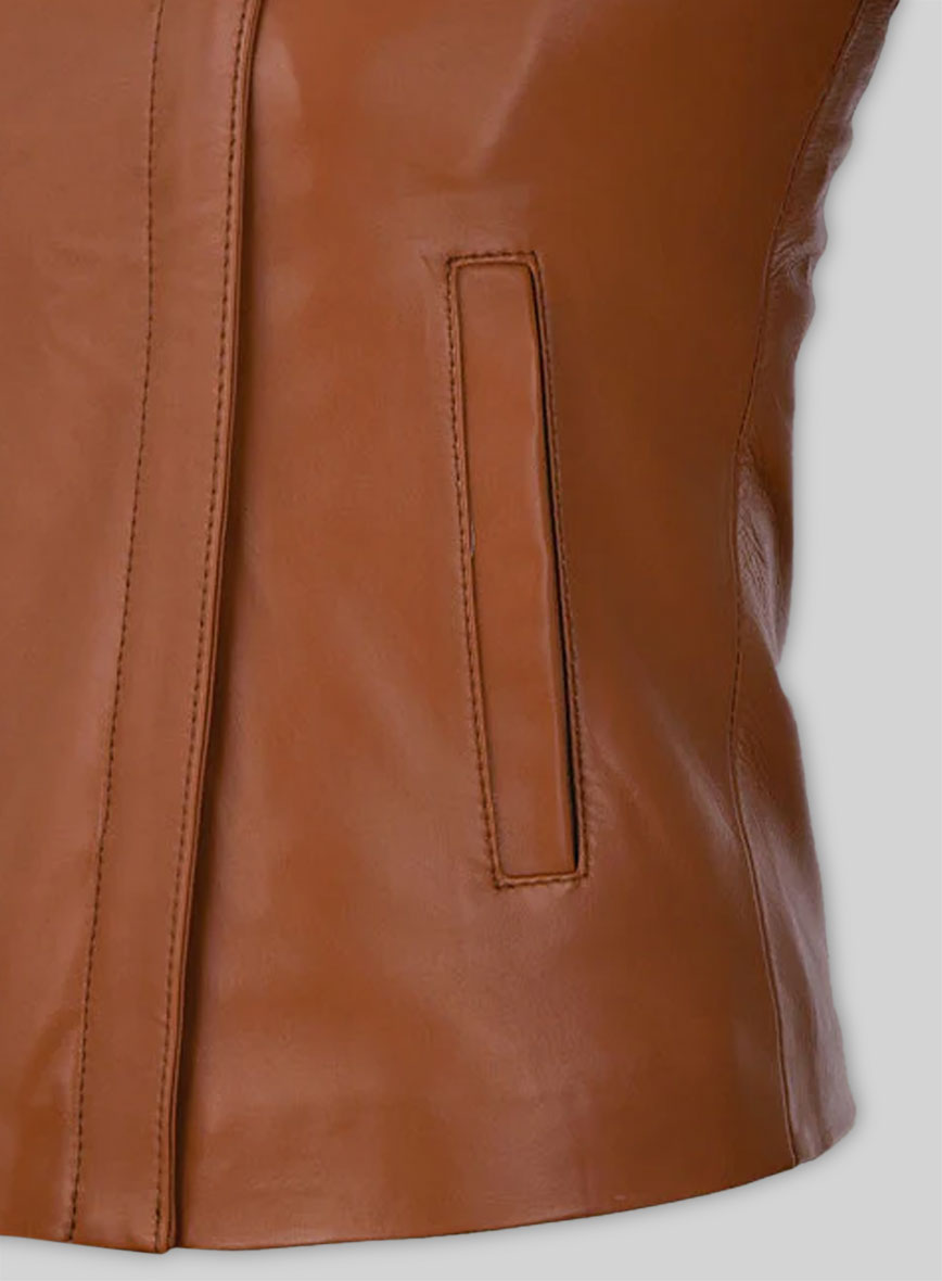 Terrain Brown Ellen Pompeo Leather Jacket #1