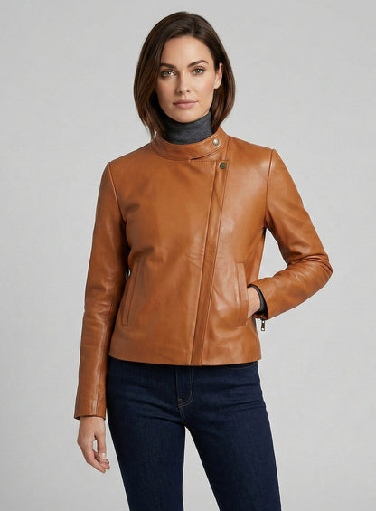 Terrain Brown Ellen Pompeo Leather Jacket #1