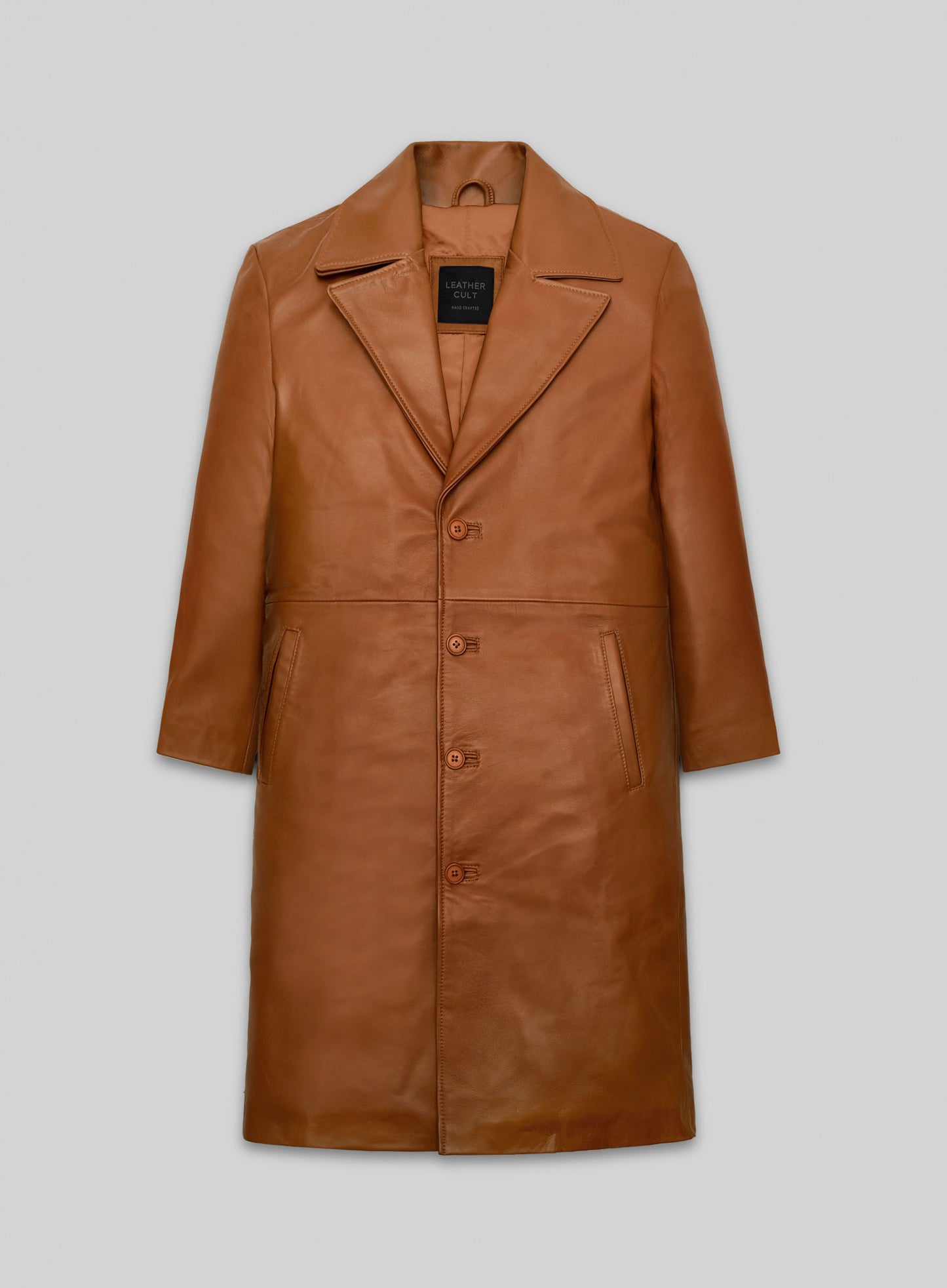 Terrain Brown Leather Long Coat #202