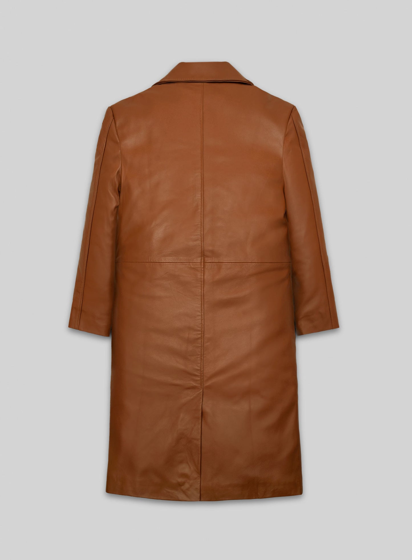 Terrain Brown Leather Long Coat #202