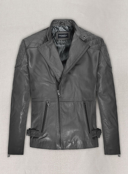 Thick Goat Gray Washed & Wax Leather Jacket #613 - LeatherCult