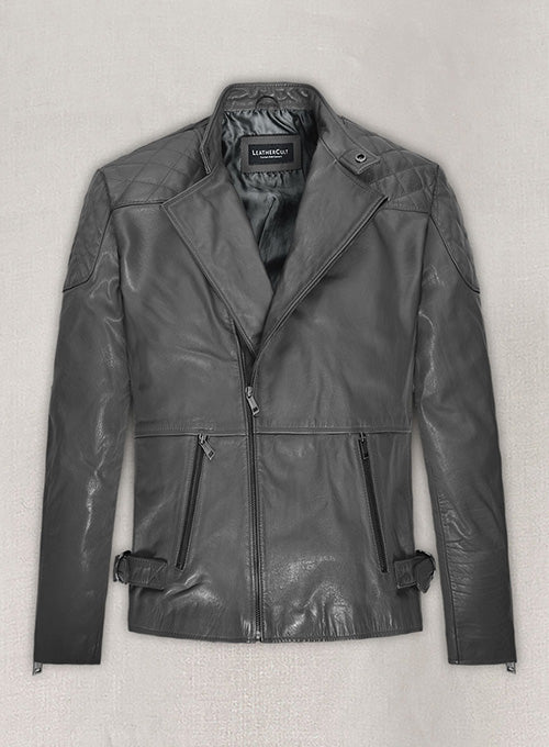 Thick Goat Gray Washed & Wax Leather Jacket #613 - LeatherCult