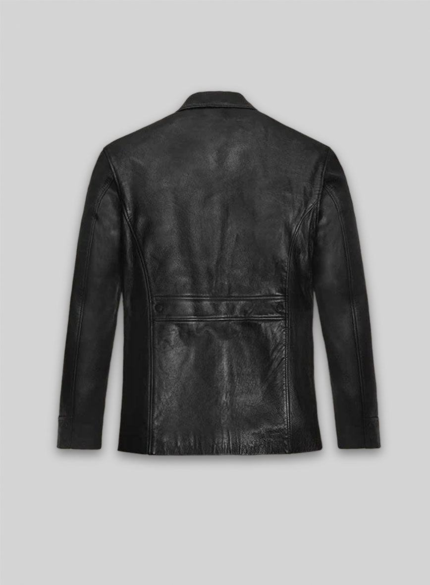 Thick Goat Black Washed and Wax Johnny Depp Leather Jacket #3