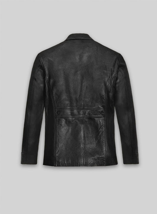 Thick Goat Black Washed and Wax Johnny Depp Leather Jacket #3