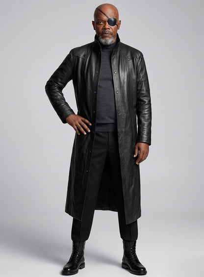 The Avengers Nick Fury Leather Trench Coat