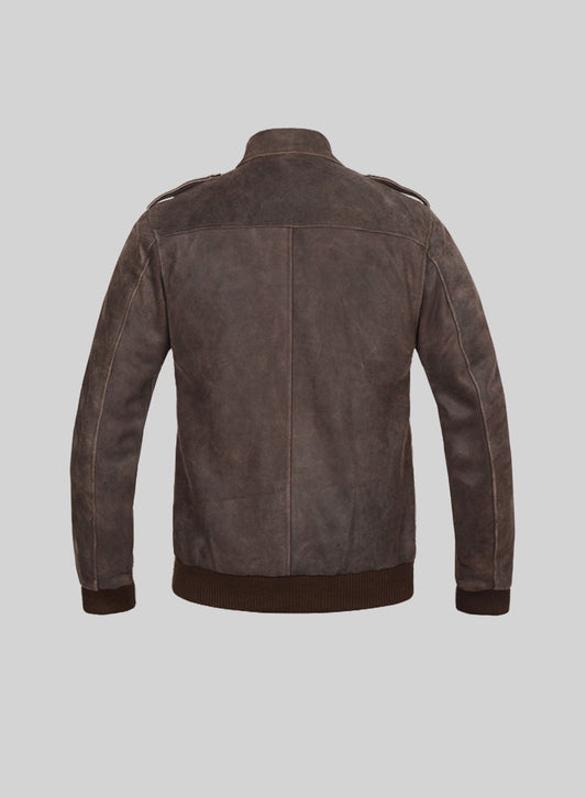 Vintage Brown Grain Avengers Steve Rogers Leather Jacket