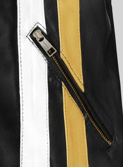 Thick Black Leather Jacket # 97