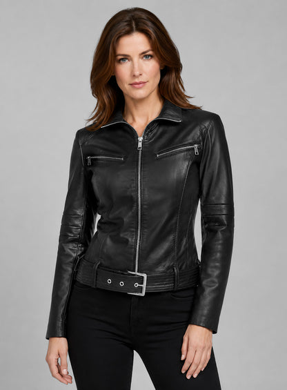 Thick Black Rachel G I Joe The Rise of Cobra Leather Jacket