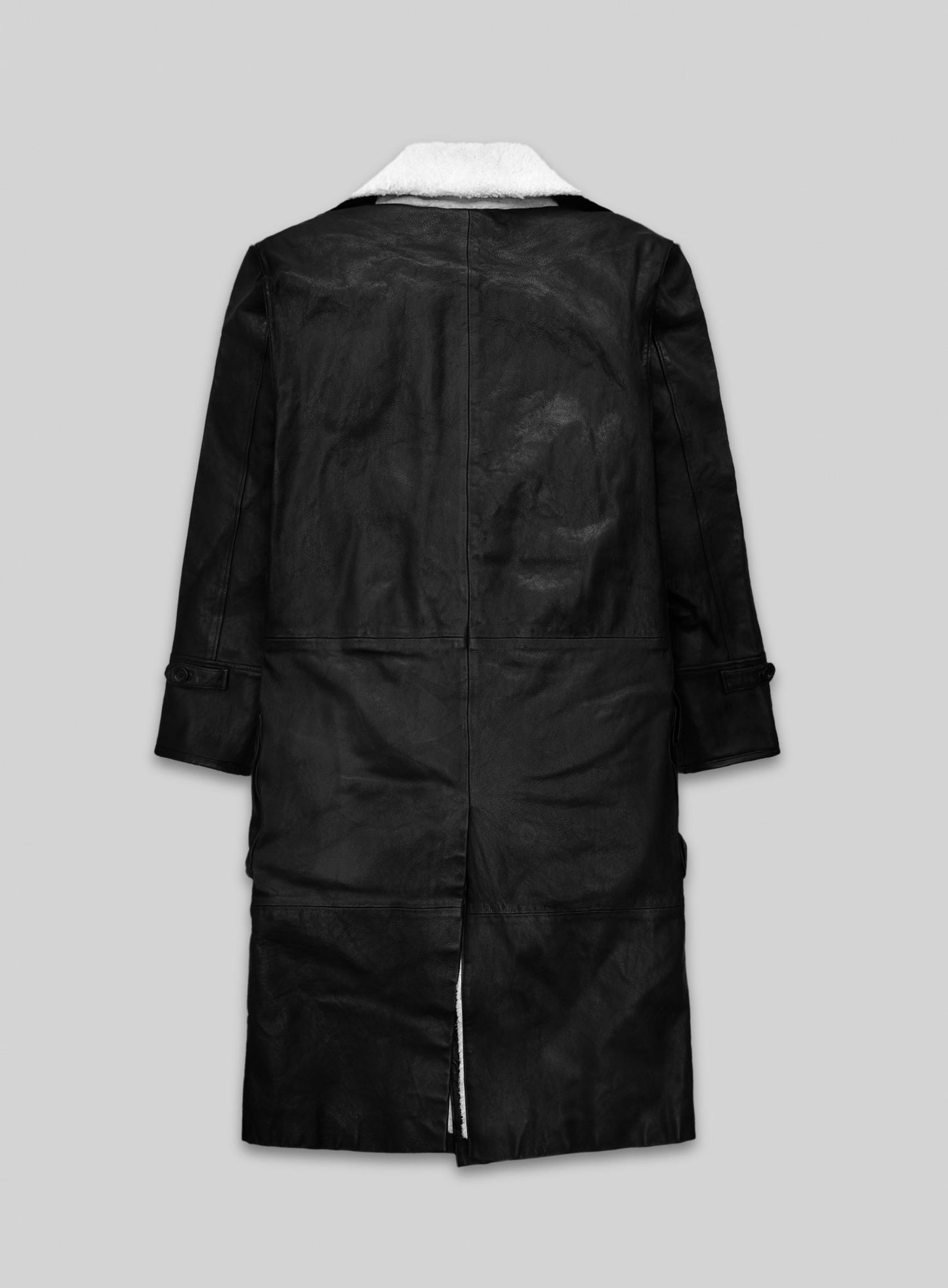Thick Goat Black Washed & Wax Tom Hardy Leather Coat