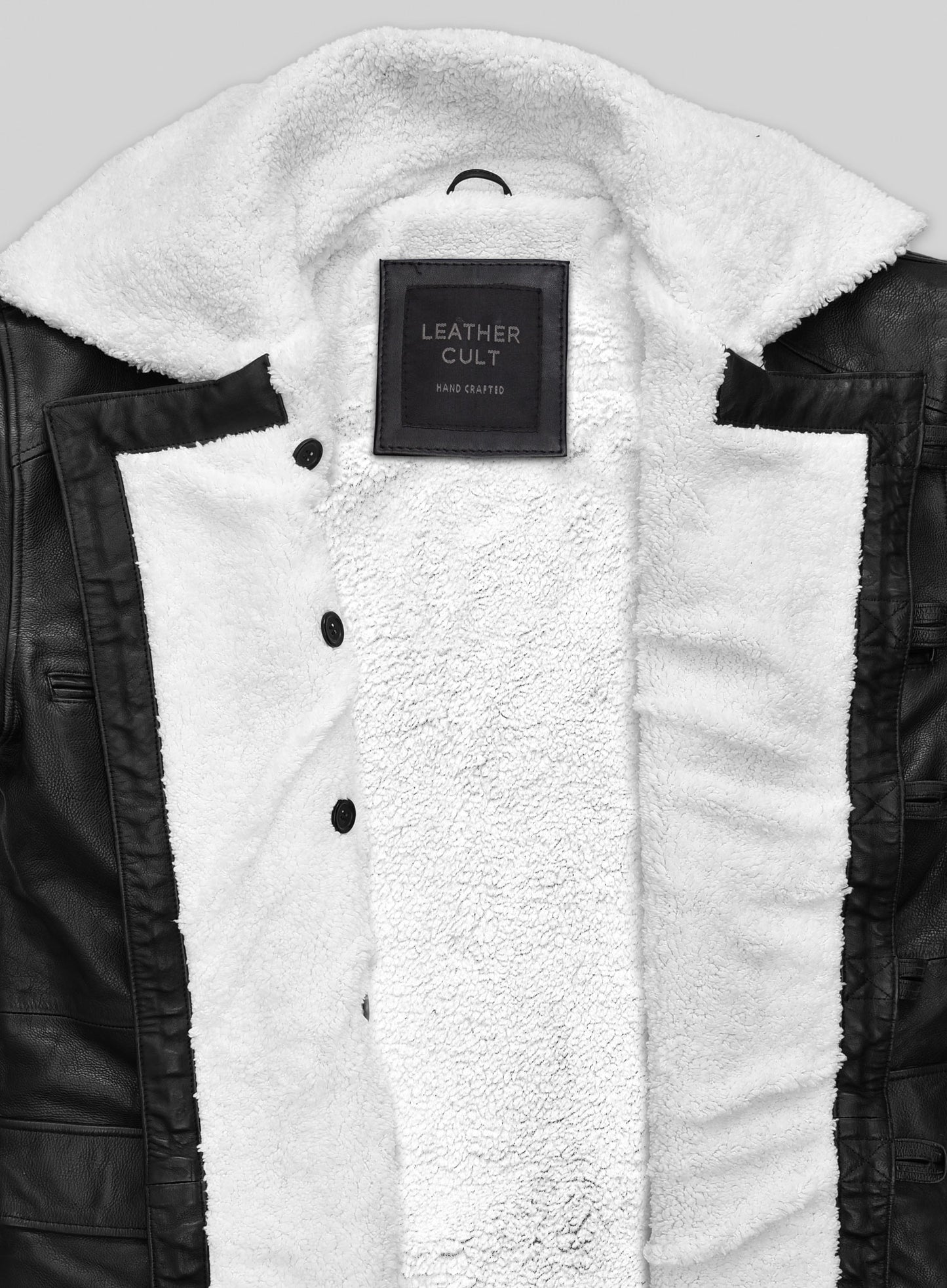Thick Goat Black Washed & Wax Tom Hardy Leather Coat