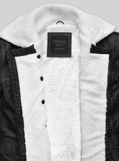 Thick Goat Black Washed & Wax Tom Hardy Leather Coat