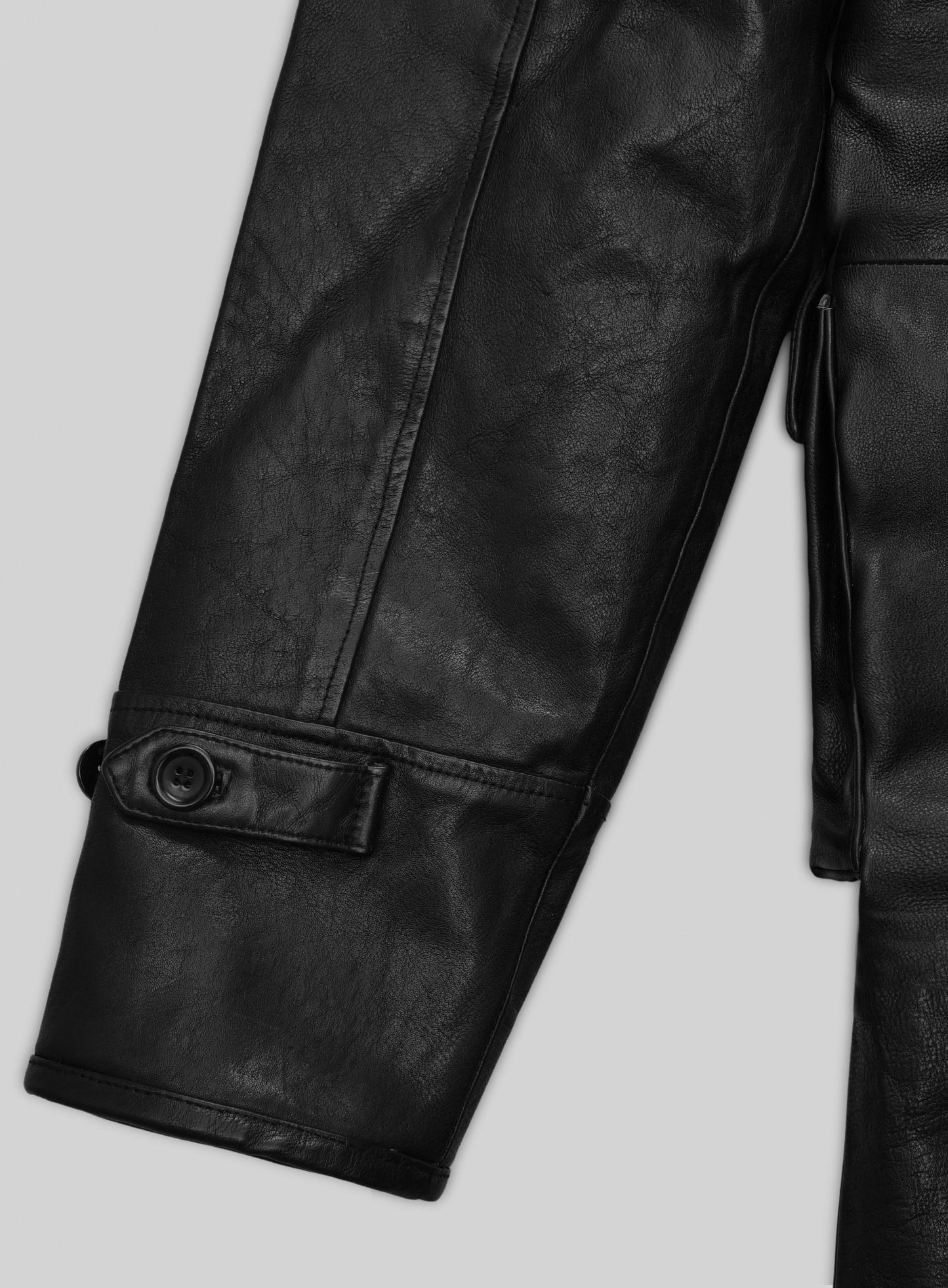 Thick Goat Black Washed & Wax Tom Hardy Leather Coat