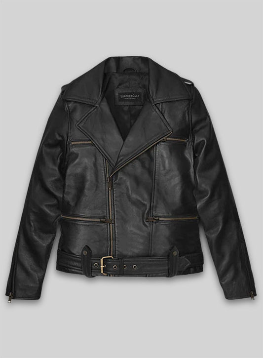 Thick Black Brie Larson Captain Marvel Leather Jacket