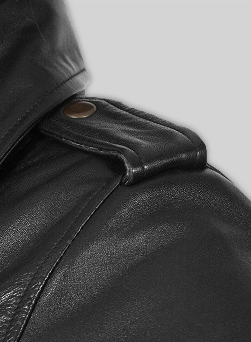 Thick Black Brie Larson Captain Marvel Leather Jacket