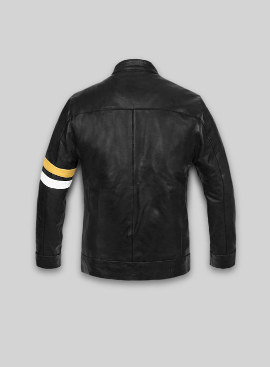 Thick Black Leather Jacket # 97