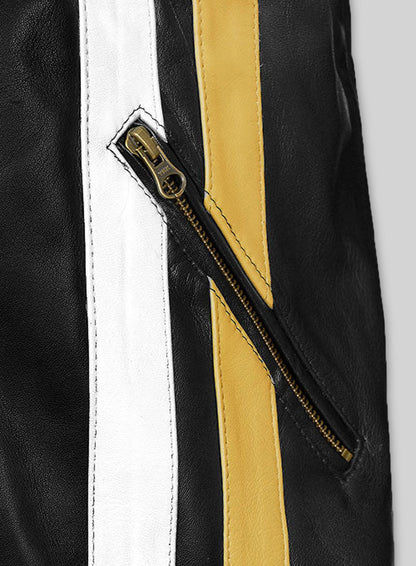 Thick Black Leather Jacket # 97