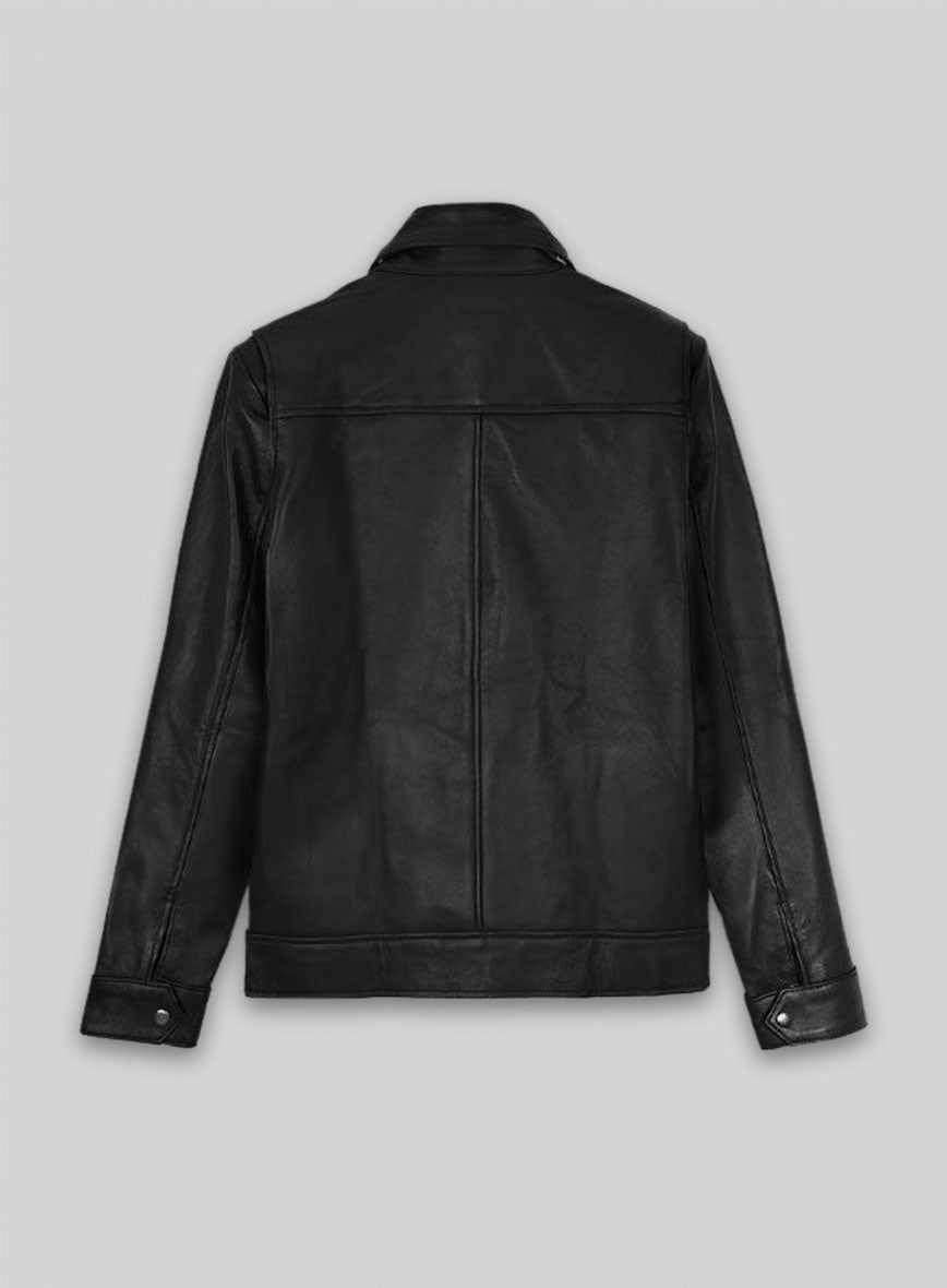 Thick Black Rafael Nadal Leather Jacket