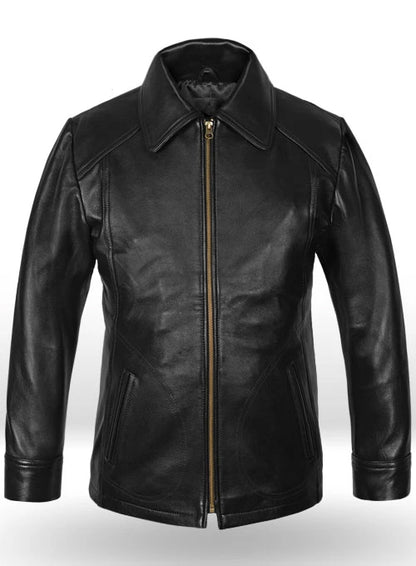 Thick Black Joseph Levitt Inception Leather Jacket - LeatherCult