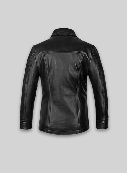 Thick Black Joseph Levitt Inception Leather Jacket