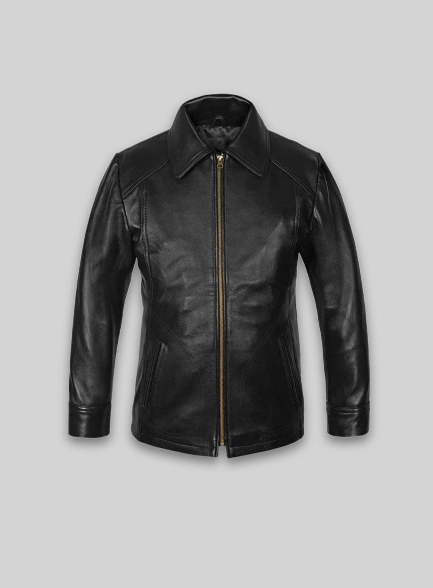 Thick Black Joseph Levitt Inception Leather Jacket
