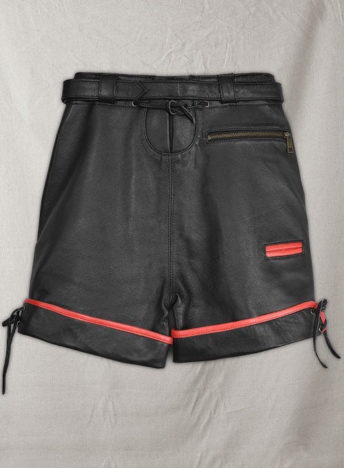 Thick Black Leather Cargo Shorts Style # 364 - LeatherCult