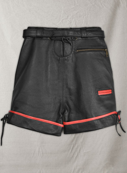 Thick Black Leather Cargo Shorts Style # 364 - LeatherCult