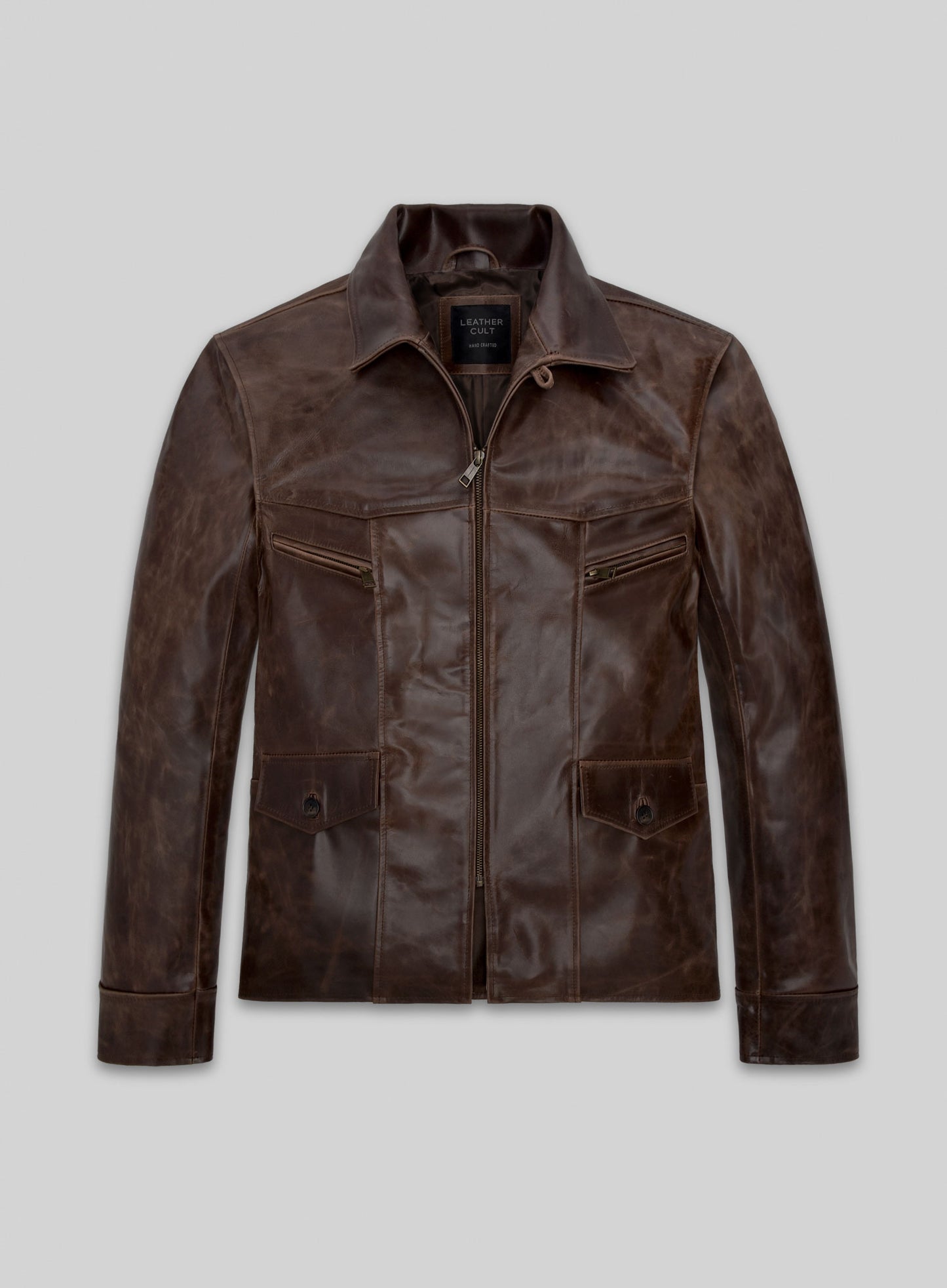 Thick Dark Espresso Johnny Depp Leather Jacket #1