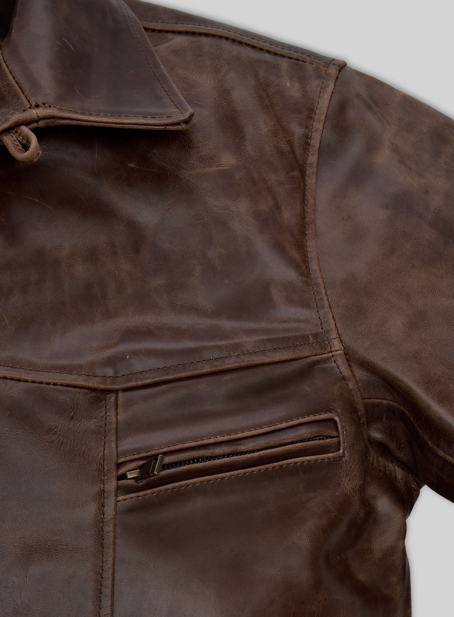 Thick Dark Espresso Johnny Depp Leather Jacket #1