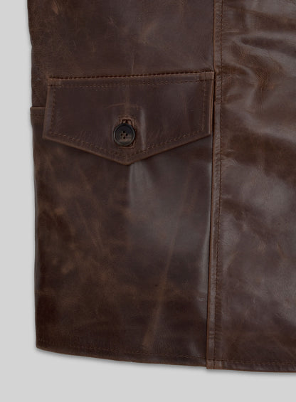Thick Dark Espresso Johnny Depp Leather Jacket #1