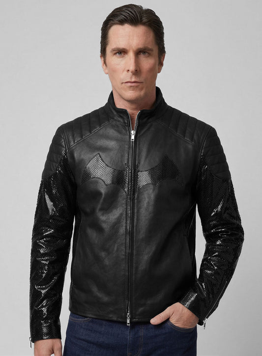 Thick Goat Black Batman Begins Christian Bale Leather Jacket
