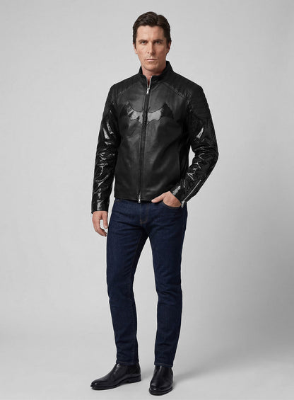 Thick Goat Black Batman Begins Christian Bale Leather Jacket