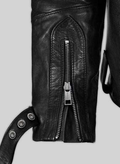 Thick Goat Black Washed & Wax David Leather Jacket