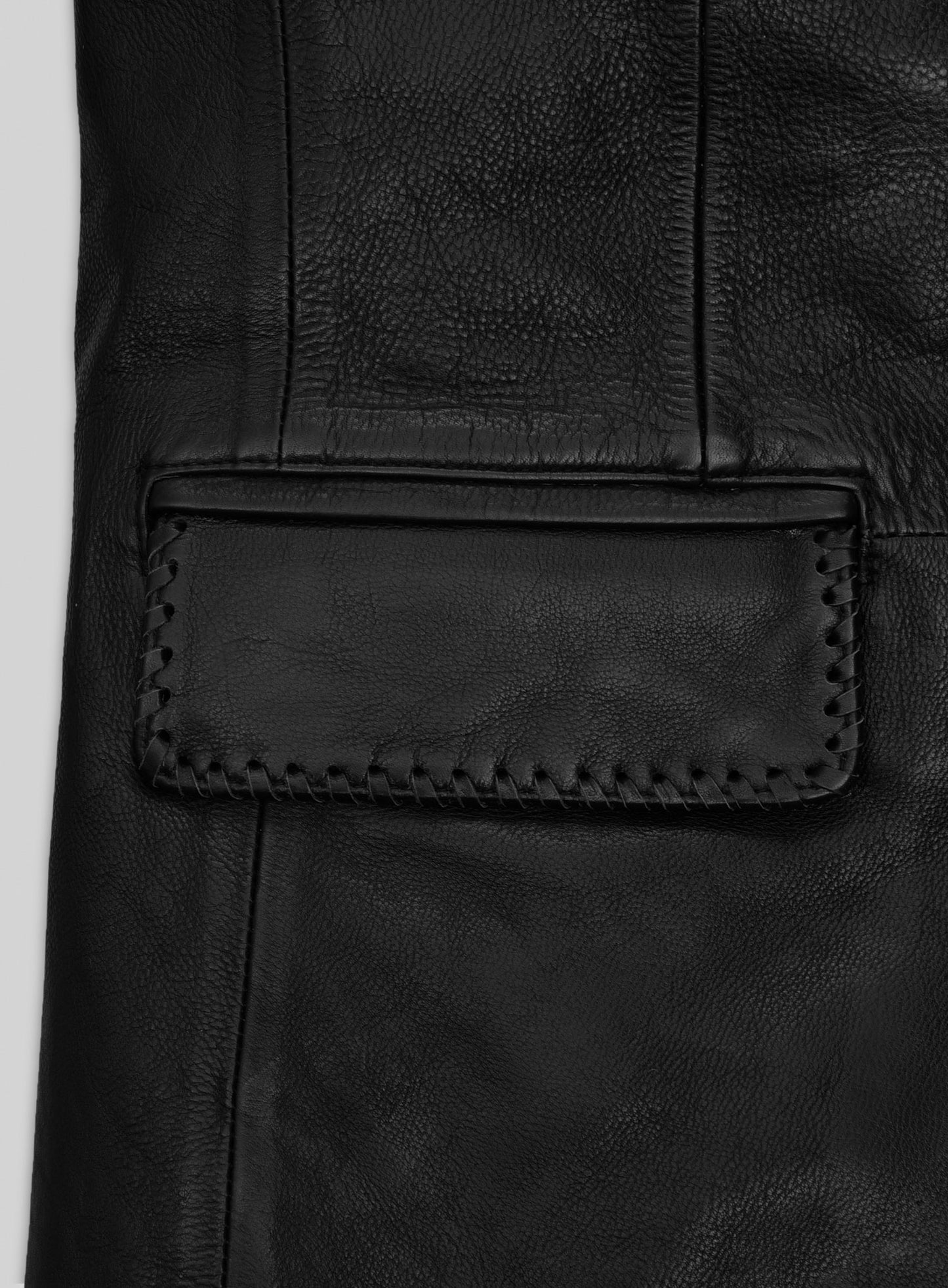 Thick Goat Black Washed & Wax Medieval Leather Blazer