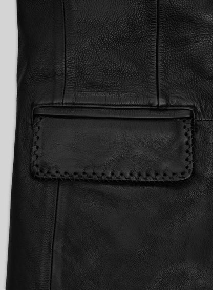 Thick Goat Black Washed & Wax Medieval Leather Blazer