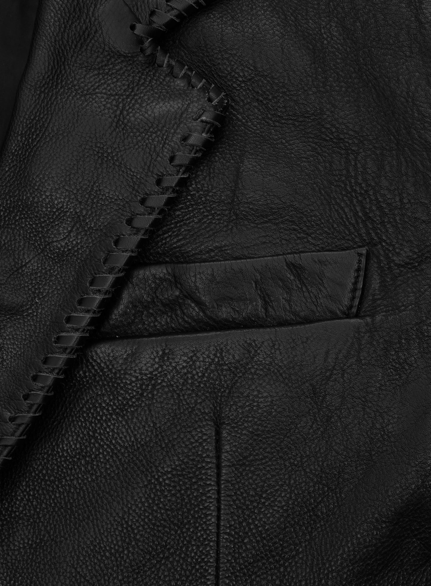 Thick Goat Black Washed & Wax Medieval Leather Blazer