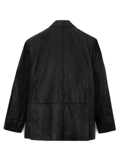 Thick Goat Black Leather Blazer - 44 Regular - LeatherCult