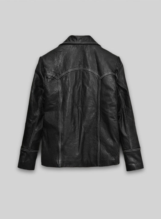 Thick Goat Black Brad Pitt Fight Club Leather Jacket