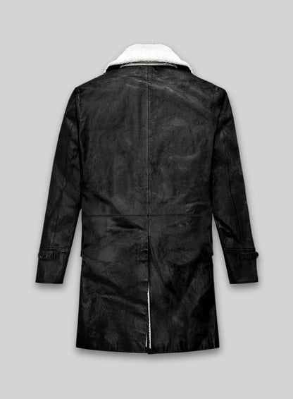 Thick Goat Black Washed & Wax Tom Hardy Leather Coat
